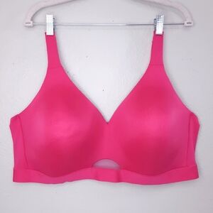 New! CACIQUE Comfort Bliss Lightly Lined No-Wire Bra 48D Hot Pink
